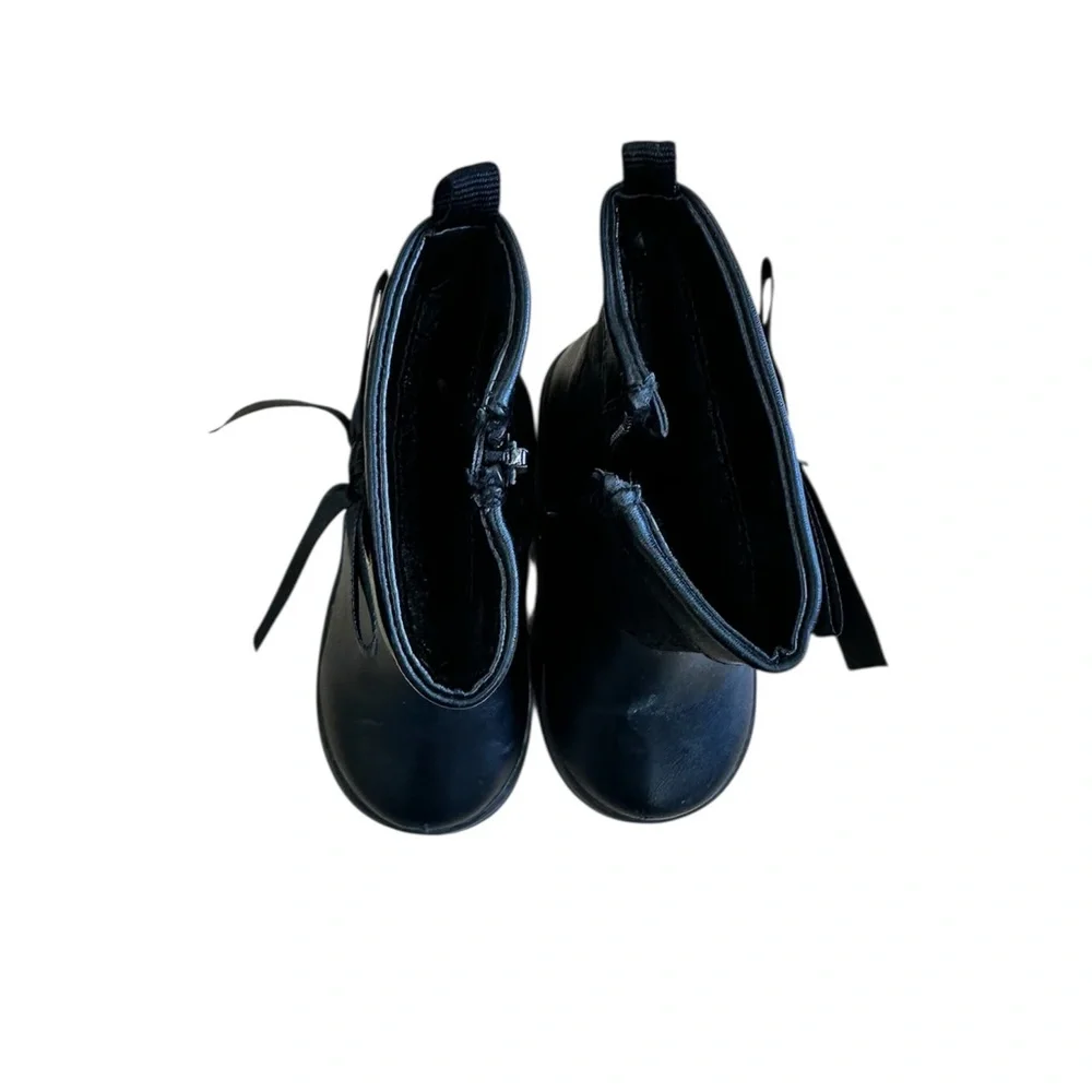Joe Fresh Black Boots Toddler Size 4 Zip Up Faux Fur‎